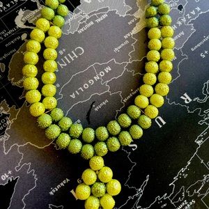 Beaded green African necklace